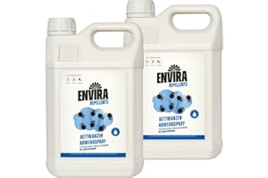 Envira Bettwanzen Abwehrspray 2x 5 Liter - Spray mit Langzeitwirkung gegen Bettwanzen - Mittel gegen Bettwanzen für Wohnung, Hotel, Matratzen & auf Reisen - Effektiv Bettwanzen loswerden