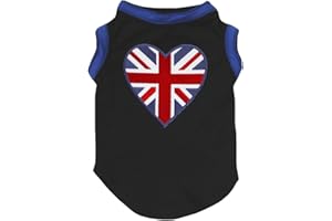 Petitebelle Britain Heart Puppy Dog Shirt (Black, Medium)