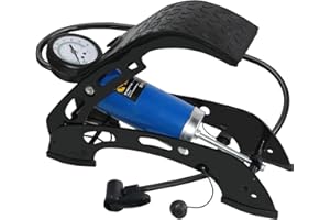 Foot Pump, BOLTHO Updated Portable Floor Bike Pump with Accurate Pressure Gauge & Smart Valves, 100PSI Air Pump for Motorcycles, Bicycles, Cars, Balls and Other Inflatables