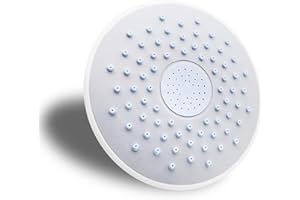 TRI-AROUTE Soffione doccia a pioggia con design avvitato in gomma siliconica ABS rotonda da 19 cm, per cabina doccia a pioggia Rubinetti sul tetto della stanza Spruzzatori d'acqua