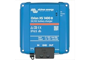 Victron Energy Orion XS 1400, 12/24-Volt 50 Amp DC-DC Battery Charger – 1400W Output, 98.5% Efficiency, Bluetooth Monitoring, Adaptive 4-Stage Charging, IP65 Rated for Dual Battery Systems