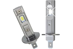 AMZTOUR Lampadina LED Auto H1 4000LM 2Pezzi 20W 6000K Bianco Freddo Abbaglianti e Anabbaglianti Mini H1 Led Super luminosa Dimensioni 1:1 Alogena Sostituzione Diretta Plug and Play Alloggiamento Alluminio