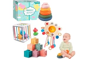 GENÉRICO NUCCA Store Juguetes Montessori Bebe 6-12 Meses - Juguetes sensoriales educativos 4 en 1, Juegos Bebes 6-12 Meses, Juguetes Montessori 1 año| Regalos para bebés