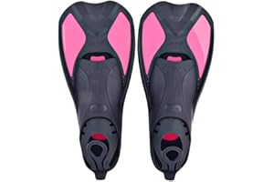 Hemore Palmes courtes de natation et d’entraînement conçues pour améliorer la force dans les jambes et la flexibilité des chevilles, pour une utilisation à la piscine ou à la mer