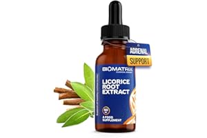 BIOMATRIX Licorice Root Extract (1200 Drops 2 fl. oz) More Active Ingredient Than Competing Brands (0.87 mg Glycyrrhizin per Drop), Less Doses Needed, Concentrated, Raise Cortisol & Energy