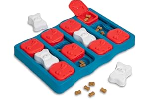 Outward Hound by Nina Ottosson Dog Brick Treat Puzzle Enrichment Toy, Level 2 Intermediate Game, Blue