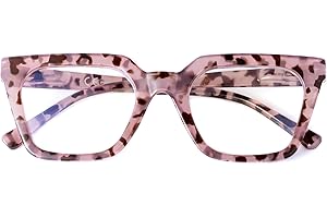 SKYWAY Übergroße Blaulichtfilter Brille Damen Herren,Stilvolle Retro Quadratische Computerbrille Blaulicht Brille Ohne Stärke,Blendschutz/UV-Schutz