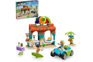 LEGO Friends Plażowa budka z koktajlami, zabawki do odgrywania ról dla dziewczynek i chłopców 6+, zabawka dla dziecka, 2 minilaleczki, figurka żółwia i akcesoria, pomysł na prezent dla 6-latki, 42625