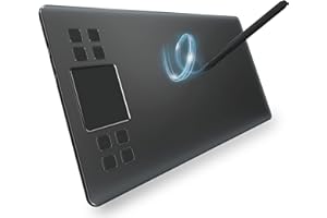 Graphics Tablet, VEIKK A50 Drawing Tablet 1 Touch Panel 8 Buttons 10 × 6 Inch Digital Art Drawing Pad with Stylus Pen 8192 Levels Electronic Writing Tablet for Laptop PC for Android Mac OS Windows