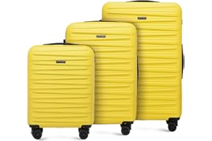 WITTCHEN Skyspeed Line Valise de Voyage Set de 3 valises à roulettes Trolley Bagages à Main Set de valises de Voyage ABS Serrure à Combinaison Poignée télescopique 4 roulettes Jaune Air France/Easyjet