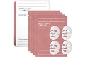 ChicNana Bio Collagen Face Mask, Bio Face Mask, Collagen Real Deep Overnight Masks, Korean Skincare, Face Skincare, Hydrating, Sheet Overnight Beauty (4pcs)