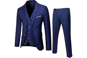 UNOSHENG Costume homme coupe slim 3 pièces - costume homme pour mariage affaires fête costumes veste pantalon de costume gilet fête de mariage professionnelle robe meilleur homme costume printemps et automne