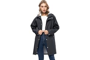 UNIQUEBELLA Regenjacke Damen Wasserdicht Regenmantel Mit Kapuze Winddicht Wetterfest Übergangsjacke Atmungsaktiv Mantel Jacke Outdoor