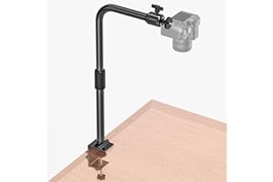 KAROTEN Statyw do kamery, statyw stołowy do kamery z regulacją wysokości i obrotem o 360°, statyw do kamery z uniwersalną głowicą kulową 1/4 do kamer, kamer internetowych, lamp panelowych i mikrofonów