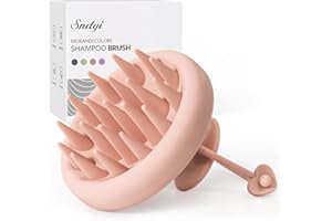 Sndyi Spazzola Massaggio Cuoio Capelluto [Bagnato e Secco], Spazzola Cuoio Capelluto in Silicone per Shampoo e Massaggio Testa, Ridurre la forfora, Stimola la Crescita dei Capelli, Rosa Perla