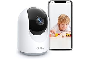 GNCC WiFi Baby Monitor Camera for Newborn, 1080P Smart Camera Indoor for Baby, Night Vision, Motion/Sound Detection, Real-Time Alerts, Two-Way Audio, Remote Control, Cloud/SD Storage, Works with Alexa