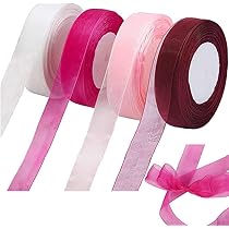 4cm X 45M Ruban Organza, Rouge Transparent De Ruban Organza, Rouleau De