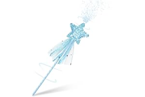 Chalyna Baguette de Fée Magique Princesse Noël Étoile Pailletée Fournitures Fête Costume Accessoires Bâtons Baguettes Scintillantes pour Mariage Cosplay (Bleu), Taille unique