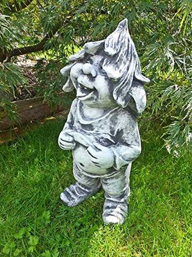 Steinfigur Wichtel Troll Gnom Zwerg Figur Steinfigur Garten Frostsicher Steinguss Gartenfigur 05 - 3