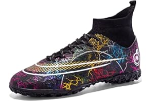 MIKRYDCO Astro Turf Football Boots for Boys Womens Soccer Boots Professional Training High-Top Shoes Outdoor Indoor Athletic Girls Spikes Trainers