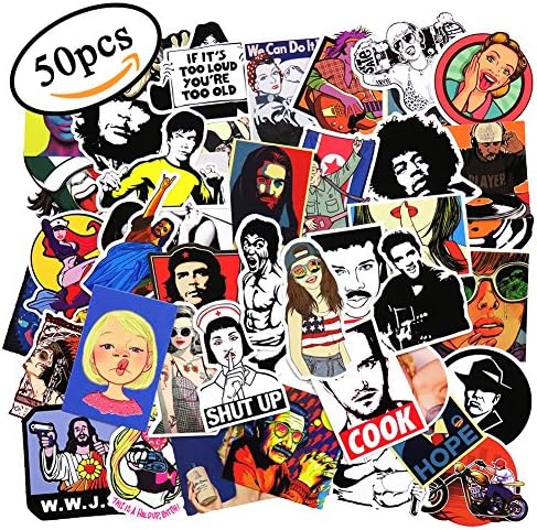 (50 Pcs Boys and Girls)Cool Sticker for Laptop Car Motorcycle Luggage Helmet Graffiti Bomb Vinyl Decal Bumper Skateboards Snowboard Awesome Travel Stickers Pack