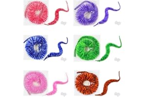 KSJEHW 12 Stücke Fuzzy Wurm Spielzeug,Magische Raupe,Magic Worm,Magische Wurm Spielzeug,Bunt Wurm Spielzeug,Twisty Zauberwurm,Wiggly Worm,Magic,Haustierspielzeug Für Kätzchentraining(6 Farben)