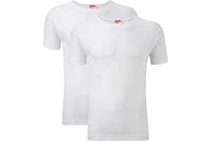 Crazy Fashion Pack of 2 Thermal Tops Men’s - Short Sleeve Plain Round Neck Mens Top Warm T-Shirt Underwear Baselayer Cotton Thermals S, M, L, XL, XXL UK