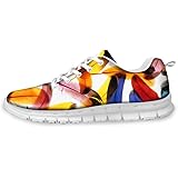 AXGM Men's Running Shoes, Sneakers, Street Running Shoes, Shoes, Colourful Feathers, Print, Fashion Sports Shoes, Fitness, Br