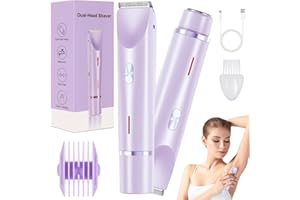 CALENXY Afeitadora íntima 2 en 1 para mujeres, afeitadora para mujer, depiladora facial para mujeres, depiladora íntima para mujeres, IPX7, carga USB para piernas, brazos, axilas y zona del bikini