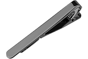 RED DAMORE 3 pasadores de corbata para hombre de 5,3 cm con cierre de clip de corbata, dorado, negro y plateado