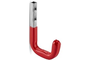 8 x OrgaTech Crochets Muraux 115 x 80 mm Rouge Capacité de Charge jusqu’à 45 Kg avec Gommage Supports pour Étagère Crochets Universels Crochet de Montage Support Outils