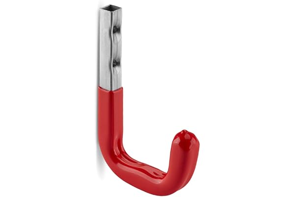 OrgaTech 8 x Crochets Muraux 115 x 80 mm Rouge Capacité de Charge jusqu’à 45 Kg avec Gommage Supports pour Étagère