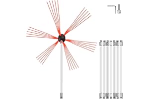 VEVOR Chimney Brush Chimney Sweep Brush Chimney Brush Chimney Brush Chimney Brush White with Key Width 17 mm, Flexible Brush Head Nylon Chimney Cleaning Set