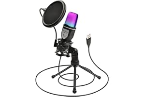 RIKSOIN Mikrofon USB, mikrofon pojemnościowy, mikrofon komputerowy, mikrofony dynamiczne