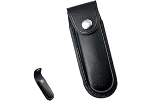 WLVinson Etui Couteau Cuir,Etui Couteau Ceinture,Pochette Couteau,Étui à Couteau Pliant,Gaine de Couteau Vintage,Gaine Couteau Poche avec Boucle de Ceinture,pour Camping Randonnée en Plein Air (Noir)