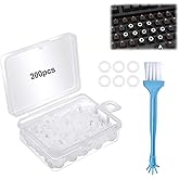 Joint Torique,200Pcs Anneaux en Caoutchouc Torique,Noise Dampener,O-Ring pour Clavier Mécanique à Switch,Brosse de Nettoyage