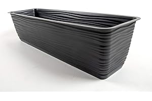 TOP TOOLS Prosperplast Sahara Jardinière de balcon avec soucoupe Anthracite 60 cm