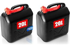 BigDean 2x Benzinkanister 20L mit flexiblem Ausgießer - Kraftstoffkanister für Benzin & Diesel - handlicher Kanister Dieselkanister UN-Zulassung Reservekanister - Made in Europa