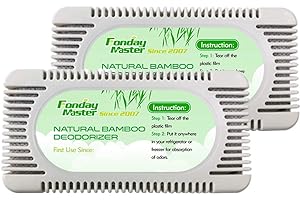 ‎FONDAY Fonday 2 Packs Refrigerator Deodorizer Odor Eliminator for Fridge Freezer Cooler & Lunch Boxes Natural Bamboo Activated Charcoal More Effective Than Baking Soda