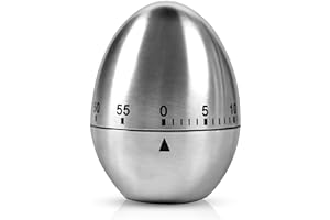 JTOOYS Edelstahl Eieruhr, Mechanischer Küchenwerkzeug Zeitgeber, Zeitmesser Küche, Kurzzeitmesser Küchentimer Eiförmige Kurzzeitwecker