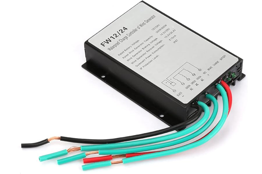 Wind Turbine Generator, FW12/24 12/24V 300W/600W Wind Turbine Generator Automatic Controller Regulator Waterproof IP67wind turbine controller