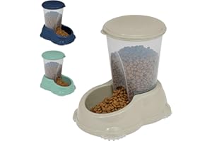 CAT CENTRE Smarty Snacker Bowl 1.5L Automatic Gravity Dry Food Dispenser Snacks Dog Rabbit Small Animal Premium Pet Supplies Kittens Healthy Feeder Grey