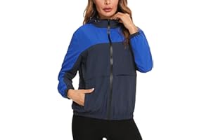 NC Impermeables Mujer con Capucha Chaqueta Cortavientos Impermeable Chubasqueros Ligeros Mujeres Rompevientos Chaqueta de Primavera Otoño Running