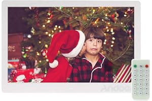 Andoer - Marco de Fotos Digital de 13 Pulgadas, 1280 x 800, Pantalla de 16:9 con Mando a Distancia, álbum Digital con Funciones MP3/MP4/despertador/reloj/calendario/reproductor de películas