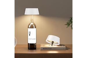 Aipsun 2 sztuki LED lampa na butelki, ściemniana, ciepła biel 3000 K, IP54, bezprzewodowe oświetlenie LED do butelek do wewnątrz i na zewnątrz, przenośna, akumulatorowa lampa na butelki do restauracji