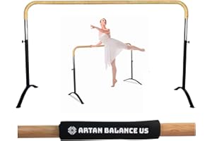 Artan Balance Ballet Barre Portable for Home or Studio, Height Adjustable Bar for Stretch, Pilates, Dance or Active Workouts, Single or Double Bar, Kids and Adults