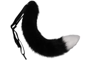 Washranp Fluffy Cat Tail Soft Comfortable Tail Japanese Style Faux Fox Tail Adjustable Belt Artificial Cat Tail Furry Tail