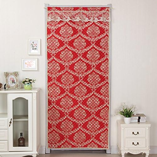 Red cotton curtain/duplex,thicken,soundproof curtain/air conditioning curtain/winter,keep warm,wind curtain/bedroom long curtain-A 80x180cm(31x71inch)