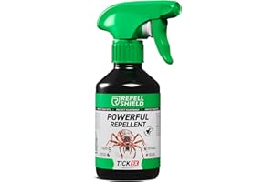 RepellShield Tick Repellent Spray for Humans - Natural, Non-Staining & Eco Pest Control for Bedrooms, Carpets & Furniture, Effective Against Ticks, Fleas & Insects, Made in Germany, 250ml