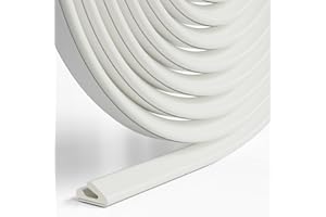 CONWANG Draft Excluder Tape for Door and Window,V-Shape Self Adhesive Door Sealing Strip,Draught Excluder Insulation Foam Tape for Windows,Window Draft Seal Strip,Soundproofing Weather Stripping (White, 6M)